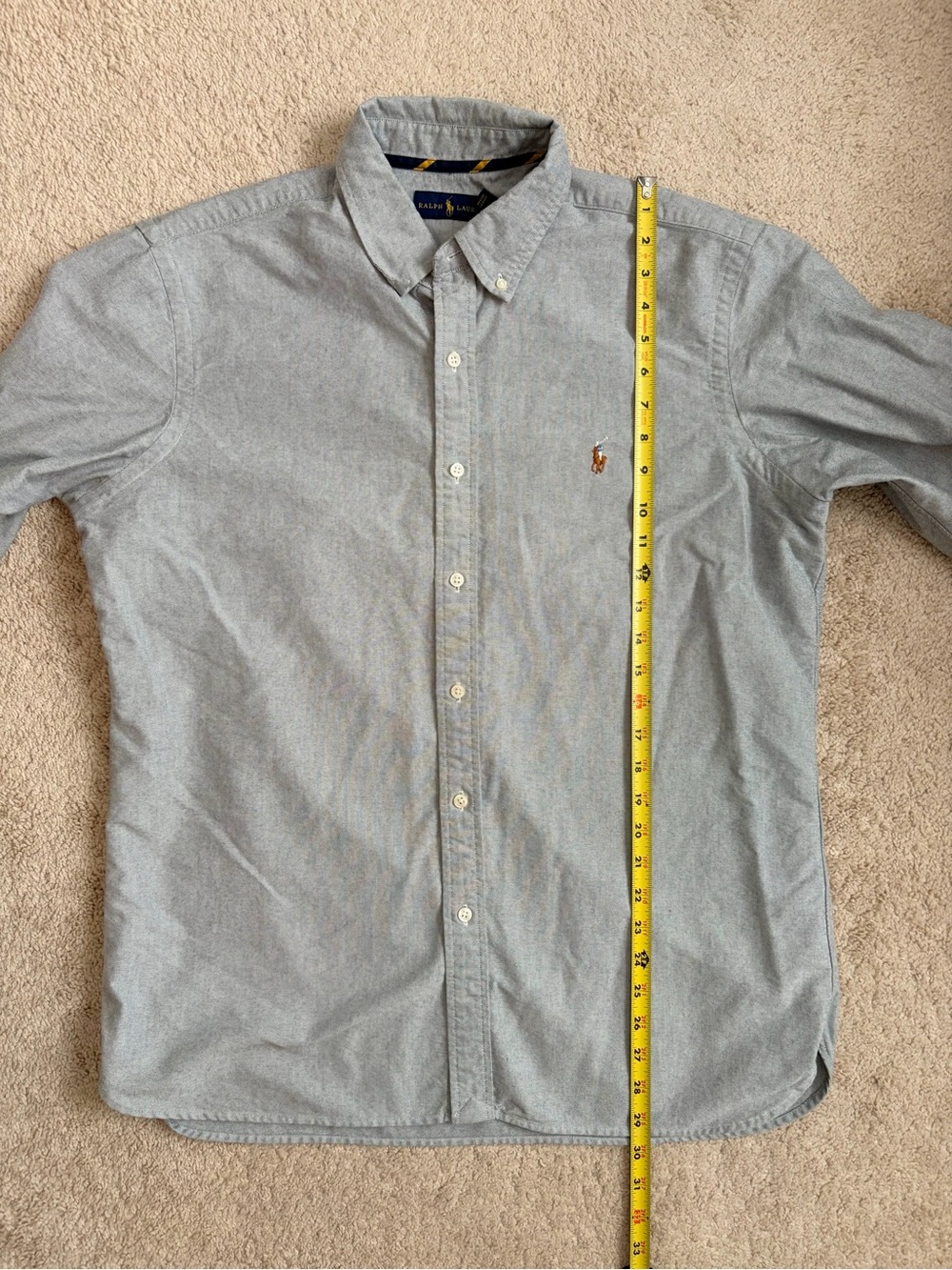 Ralph Lauren Men's Long Sleeve Gray Button Down Shirt Size Large - Picture 7 of 8